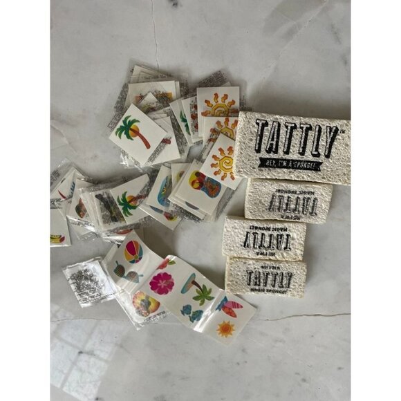 Lot of Summer Temporary Tattoos and Tattly Sponges - Picture 1 of 6